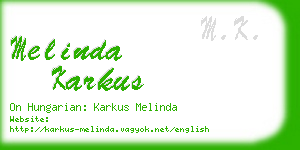 melinda karkus business card